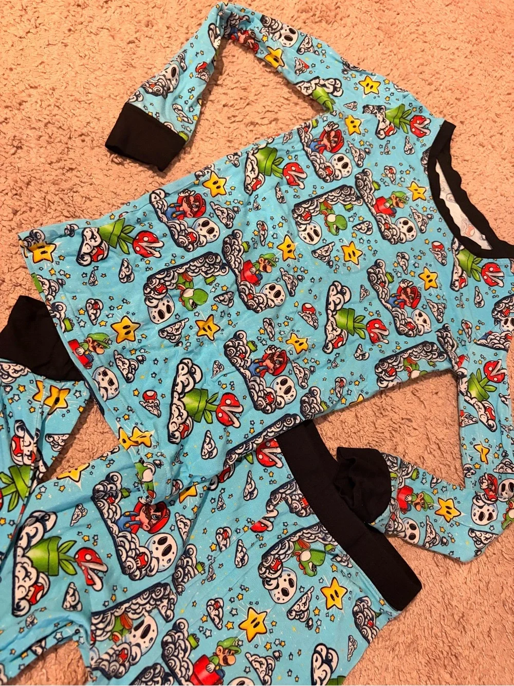 Secret Stock Reserve Mario Bamboo Pajama Set - Soft Long Sleeve & Pants